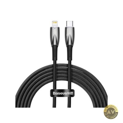 Cablu Date si Incarcare USB-C - Lightning Baseus Glimmer Series 20W 2m Negru CADH000101 foto