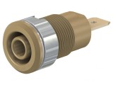 Soclu Banană 4mm 32A 1kV Maro Aurit Izolat