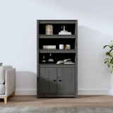 vidaXL Dulap &icirc;nalt, gri, 80x35x154 cm, lemn masiv de pin