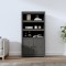 Gossi dulap inalt, gri, 80x35x154 cm, lemn masiv de pin
