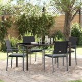 vidaXL Set de masă pentru grădină 5 pcs Negru Rattan poli 3379075