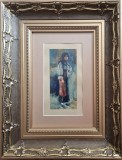 Rudolf Schweitzer-Cumpăna (1886-1975)-Ţărăncuţă, acuarelă, deosebită (1916)