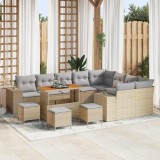 Cumpara ieftin Set de canapele pentru grădină cu pernă 13 pcs Bej, Gri deschis