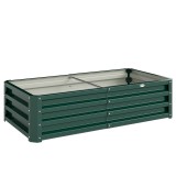 Outsunny Pat de Gradina Galvanizat Inaltat pentru Cultivare Legume Flori Plante Aromatice Cutie de Plantare Metalica Verde 120x90x30cm | Aosom Romania