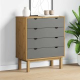 vidaXL Dulap cu sertar OTTA, maro/gri, 76,5x39,5x90 cm, lemn masiv pin 348583