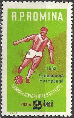 ROM&amp;Acirc;NIA 1962 - LP 546 - TURNEUL EUROPEAN DE JUNIORI UEFA - SERIE MNH foto