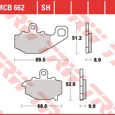 Set placute frana spate TRW MCB662SH - CF Moto NK 650 - Kawasaki ZZR 400 - ER-6N 650 - ZX-6R 600-636-900 Ninja - KLE 650 Versys - Z 1000