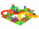 Set de construit tip puzzle MalPlay Pista cu locomotiva, accesorii, 40 piese, Multicolor