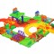 Set de construit tip puzzle MalPlay Pista cu locomotiva, accesorii, 40 piese, Multicolor