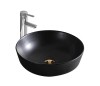 Lavoar blat KRMK Art Basin LX-7139, rotund, 420mm, ceramică neagră - design modern &amp; elegant