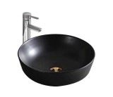 Lavoar pe Blat, Rotund, Negru, Ceramica, Colectia Art Basin, Model LX-7139, Dimensiune 420 x 420 x 140 mm