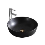 Lavoar pe Blat, Rotund, Negru, Ceramica, Colectia Art Basin, Model LX-7139, Dimensiune 420 x 420 x 140 mm