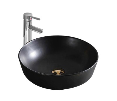 Lavoar pe Blat, Rotund, Negru, Ceramica, Colectia Art Basin, Model LX-7139, Dimensiune 420 x 420 x 140 mm foto