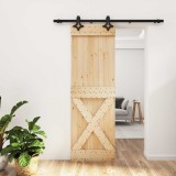 vidaXL Ușă glisantă cu set de feronerie 70x210 cm, lemn masiv de pin