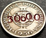 Moneda exotica 2.5 ESCUDOS - ANGOLA, anul 1956 * cod 85 = denominare inflatie