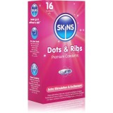 Skins Dots &amp; Ribs prezervative Vanilla 16 buc