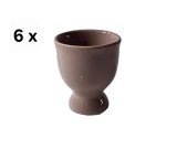Set 6 suporturi de ou, 6.5 cm, Maro