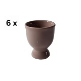 Set 6 suporturi de ou, 6.5 cm, Maro