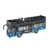 Autobuz supraetajat cu sunete, lumini si usi deschise scara 1:16 albastru