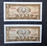 LOT 2 X 1 LEU 1966 RSR, PREFECT UNC, CONSECUTIVE, SERIE TIMPURIE