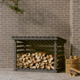 Rastel pentru lemne de foc, gri, 108x73x79 cm, lemn masiv pin, vidaXL