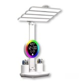 Lampa Inteligentă 3 &icirc;n 1 pentru Birou &ndash; LED cu Afișaj Ceas, Temperatură si