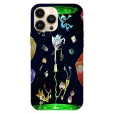 Husa compatibila cu Apple iPhone 15 Pro Max model Rick and Morty multiverse, Silicon, TPU, Viceversa, Transparent, Carcasa
