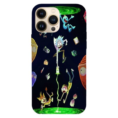 Husa compatibila cu Apple iPhone 15 Pro Max model Rick and Morty multiverse, Silicon, TPU, Viceversa foto