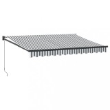 Cumpara ieftin Copertina retractabila antracit/alb, 3,5x2,5 m, textil/aluminiu
