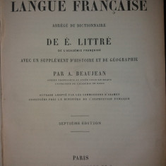 E. LITTRE - A. BEAUJEAN - DICTIONNAIRE DE LANGUE FRANCAISE {1883}