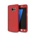 Husa protectie pentru Samsung Galaxy S7, Rosu, Fullbody fata-spate, folie de protectie gratis