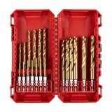 Set 19 burghie pentru metal Milwaukee SHOCKWAVE HSS Titan 2-10 mm, 1/4 Hex