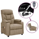 VidaXL Fotoliu de masaj electric rabatabil, gri taupe, textil
