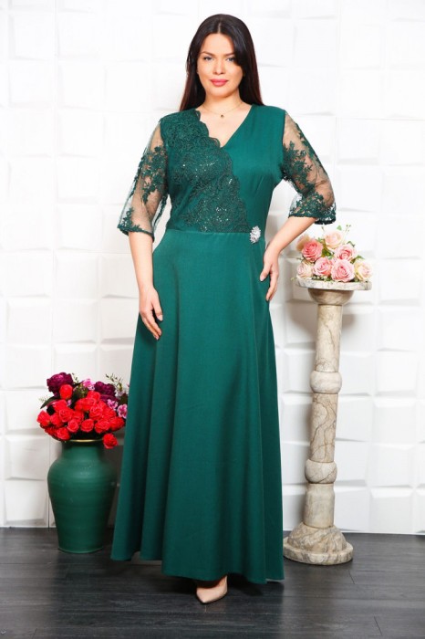 Rochie de Seara lunga Regina Verde - 54Marimea