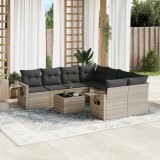 Cumpara ieftin Gossi set canapele de gradina cu perne, 9 piese gri deschis poliratan