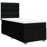 Cumpara ieftin Pat box spring cu saltea, negru, 80x200 cm, textil