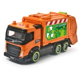 Camion gunoi cu frictiune Dickie, 23 cm, licenta Volvo, piese mobile si accesorii