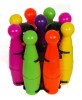 Set bowling pentru copii Cimbari, 8 popice, 2 mingi, plastic non-toxic, varsta 1+ ani