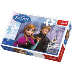 Puzzle Frozen Anna Kristoff si Olaf 60 pcs Trefl foto