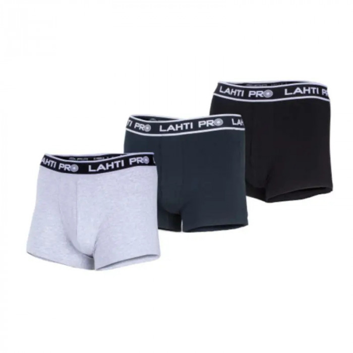 Set 3 Boxeri Barbati Negru-Gri-Bleumarin - Xl