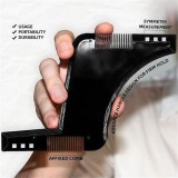 Pieptene Contur Barba &amp; Mustata MyStyle, Sablon Barbierit Perfect, Design Ergonomic, Plastic Premium, Negru, 20x11.5cm
