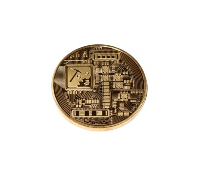 Moneda Suvenir Bitcoin, diametru 40 mm, in cutie de plastic foto