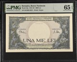 1000 lei martie 1943 PMG65 UNC bancnota gradata