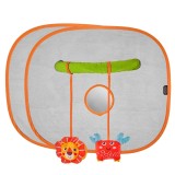 Set 2 Parasolare Auto BabyJem 44x37 cm cu Jucarii Detasabile si Oglinda, Fixare cu Ventuze