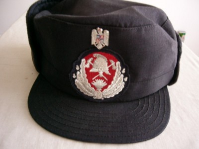 M1 3 - Sapca militara cu emblema brodata si insigna metalica - pompieri foto
