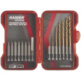 Raider 157795 - Set accesorii insurubare si burghie metal 15 bucati