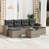 VidaXL Set canapele de grădină cu perne, 7piese gri deschis poliratan 3219322