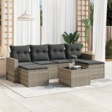 VidaXL Set canapele de grădină cu perne, 7piese gri deschis poliratan 3219322