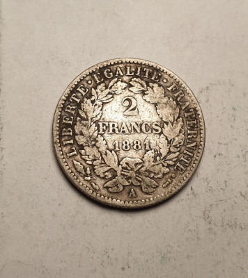 Franta 2 Franci Francs 1881 A foto