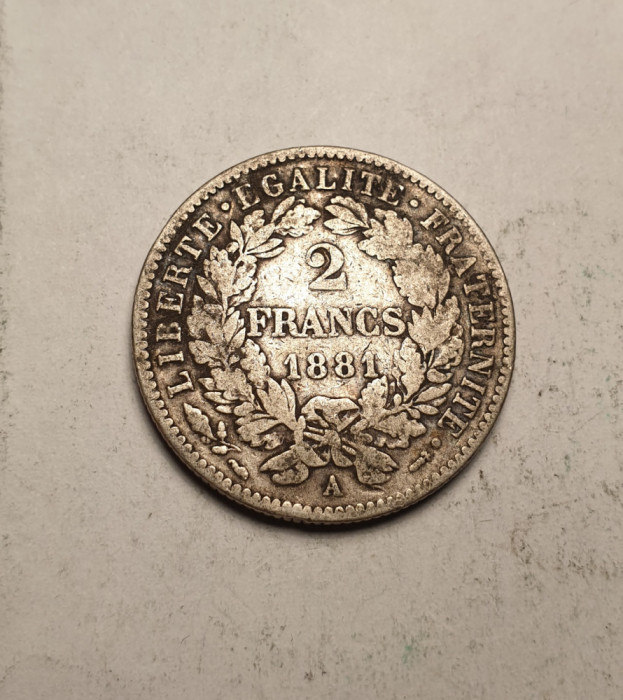Franta 2 Franci Francs 1881 A